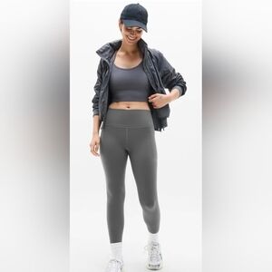 Athleta Women's L Gray Salutation Stash Tight 7/8 Leggings EUC Pockets